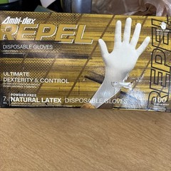 Am I-Dex Repel 100 Powder Free Natural Latex Gloves 7mil
