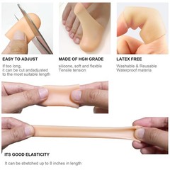 8 Pack Silicone Big Toe Protectors Women & Men (Toe Caps Beige-8 Pcs（large）
