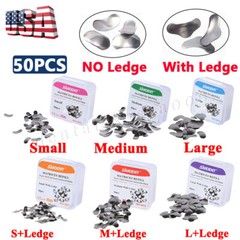 50Pcs Dental Matrices Bands Sectional Contoured Metal Matrix bands S/M/L