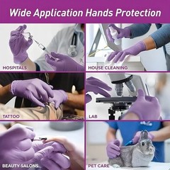 100 Disposable Nitrile Gloves Powder Free Latex Free Medical Use & Food Grade