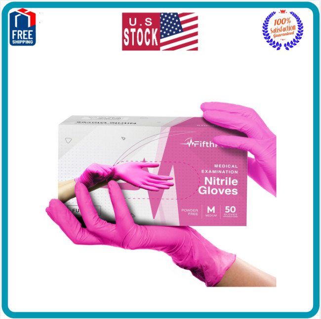 Fuchsia Hot Pink Nitrile Disposable Gloves – 50 Count – 3 Mil Nitrile Gloves …