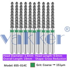 10pc Diamond Burs Shape Inter Proximal Gross Reduction Super Fine Medium Coarse