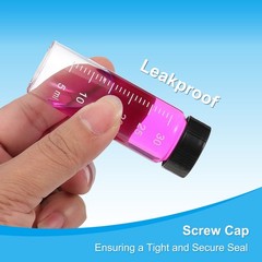 4pcs 30ml Small Clear Glass Vials with Black Screw Cap Glass Graduated