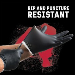 Industrial Nitrile Gloves, Chemical Resistant Disposable Black Gloves, Latex-…