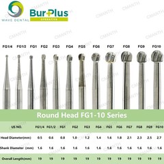 48 Types WAVE Dental Burs Tungsten Carbide Bur FG Series High Speed Drill Bits