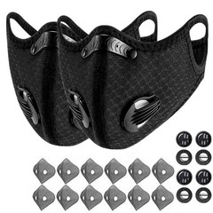 2x Anti Pollution Half Face Cover Respirator Mask With Filters Sports Facepiece
