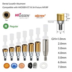 Dental Overdenture Zest Locator Abutment Male Cap for HIOSSEN Osstem M/R Platfor