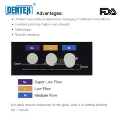5X Resina compuesta fotopolimerizable dental fluida Medium Flow A3 3g/Jeringa