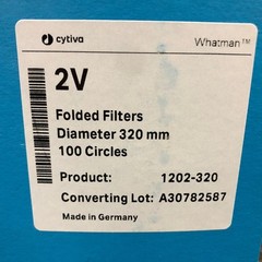 CYTIVA WHATMAN 2V Qualitative Folded Filters 320mm Fluted 1202-320, Box of 100