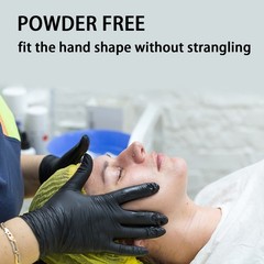 Black Vinyl Gloves, Disposable & Powder Free, Latex Free, Food Safe,100 PCS