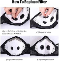 2x Anti Pollution Half Face Cover Respirator Mask With Filters Sports Facepiece