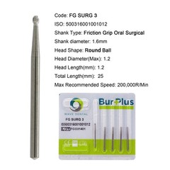 Wave Dental Round Burs Carbide Surgical FG SURG 25mm High Speed 19mm FG 6 4 8 2