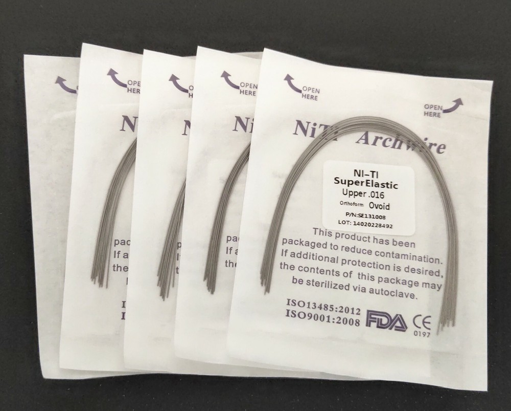 50Pieces Dental Wire Round Super Elastic Niti Arch Wires Ovoid Orthodontics Arcs