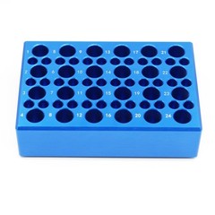 1 Pcs Aluminum Cooler Cooling Block PCR Test Tube Racks, 24-Well for 1.5ml /2…