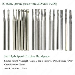Dental Surgical Burs Drills High Speed FG 19/25mm Round Composite Polishing Bur