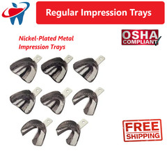 Dental Nickel Plate Perforated Regular Impression Trays Welded, Rimlock Borders