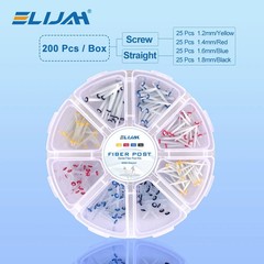1Box Dental Fiber Post Kits Screw/Straight Post Quartz Glass Thread Pile