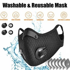 2x Anti Pollution Half Face Cover Respirator Mask With Filters Sports Facepiece