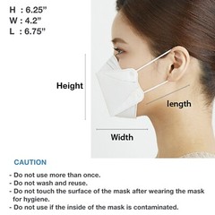 Bulk Lot Unisex Adult KF94 Disposable Nose Mouth Covering Cup Mask Made In Korea