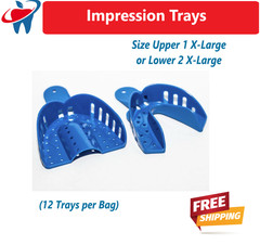 Dental Impression Trays Autoclave Plastic X-Large Upper or X-Large Lower, 12/Bag