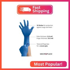 Ansell MICROFLEX SafeGrip SG-375 Extra Thick Disposable Latex Gloves for Life Sc