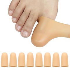 8 Pack Silicone Big Toe Protectors Women & Men (Toe Caps Beige-8 Pcs（large）