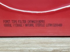 Case Of 1000 (10 Racks Of 100) Filter Pipet Tips Cat#A23195PRX Natural Sterile