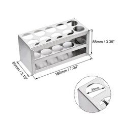 30 Holes 3 Layer Stainless Steel Test Tube Holder Rack for 26-29.5mm Tubes