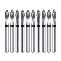 10pc AZDENT Dental Diamond Polishing Burs Friction Grip for High Speed Handpiece