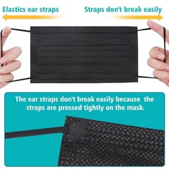 ZTANPS 50PCS Disposable Face Masks, Black Masks, 3 Layer Protection Black Dispos