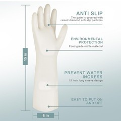 Medium Nitrile Cleaning Gloves – 15 Inches of Skid-Resistant Comfort & Strength