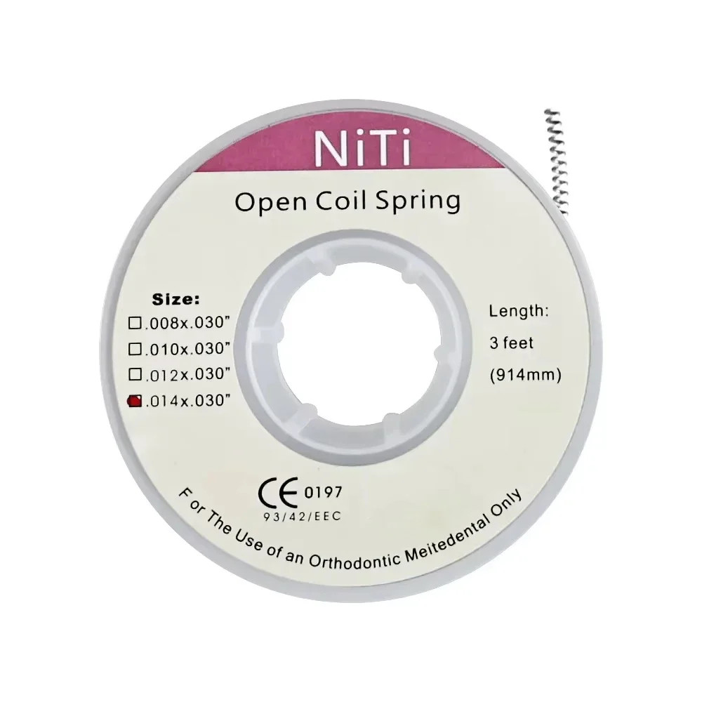 Dental Orthodontic Niti Open Coil Spring Spool Dia.008/010/012/014 3 Feet/914mm