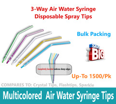 Dental 3-Way Air Water Syringe Disposable Spray Tips Triple Nozzles Upto 1500/Bx