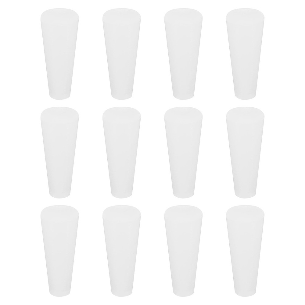 Solid Rubber Stoppers 5x9x20mm, 12 Pcs Tapered Lab Seal Rubber Stopper White