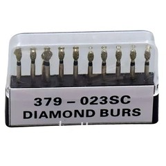 20Pcs Dental Diamond Bur FG Egg Football 379/023SC Super Coarse High Speed Black