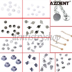 AZDENT Dental Orthodontic Lingual Button Bondable Round /Rectangular Mesh Base