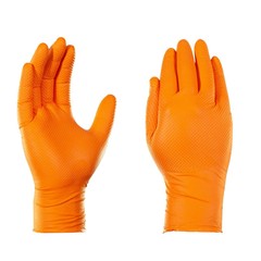 GLOVEWORKS HD Orange Nitrile Disposable Gloves 8 Mil Raised Diamond Texture 1000