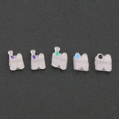 US 10 Pack Dental Ceramic Orthodontic Bracket Brace Roth 022 345 Hooks Mesh Base
