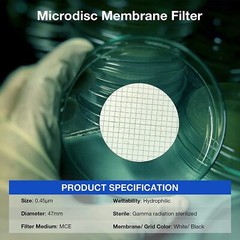 Mixed Cellulose Ester MCE Membrane Filter Grid,Hydrophobic 0.45µm 47mm,6000pcs