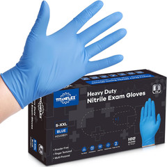 Nitrile Exam Gloves, Blue, 6-Mil, Heavy Duty Nitrile Gloves, Mechanic Disposable