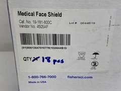 (18) FISHERBRAND Disposable Face Shields 7.5” Length Class 2 19-181-800C