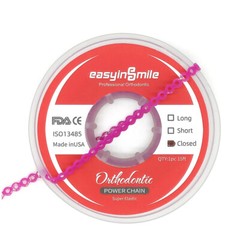 Dental Orthodontic Power Chains Elastic Braces Rubber Bands Short Long Closed