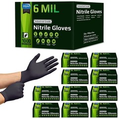 Heavy Duty Disposable Nitrile Gloves | Latex Free, 6mil Black & 8mil Orange | Fo