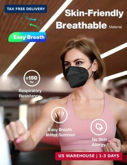 Boncare KN95 Face Mask 30 PCs, 5-Layer Black Face Mask for Men & Women Filter Ef