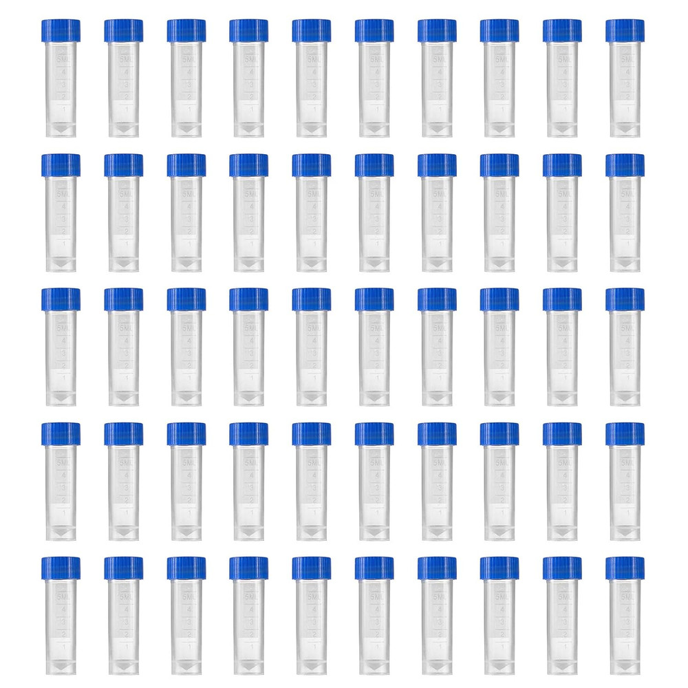 50 Pieces 5 Ml Plastic Graduated Vial Sample Bottle Storage Container Tubes with