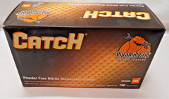 CATCH Nitrile Disposable Gloves Pyramid Grip Texture Orange XXL 9 Mil Box of 100