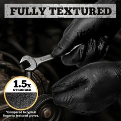 First Glove Black Industrial Disposable Nitrile Gloves 6 Mil Latex & Powder Free