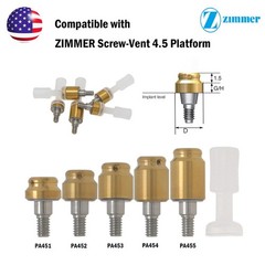 US Dental Locator Overdenture Abutment for Zimmer Screw-Vent 4.5mm 1.0-5.0mm GH