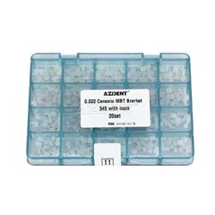 AZDENT Dental Orthodontic Ceramic Clear Bracket Brace MBT Roth 022 Hook 345 Mesh