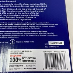 Walgreens Sharps Container Red 1 Qt Biohazard Needle Disposal